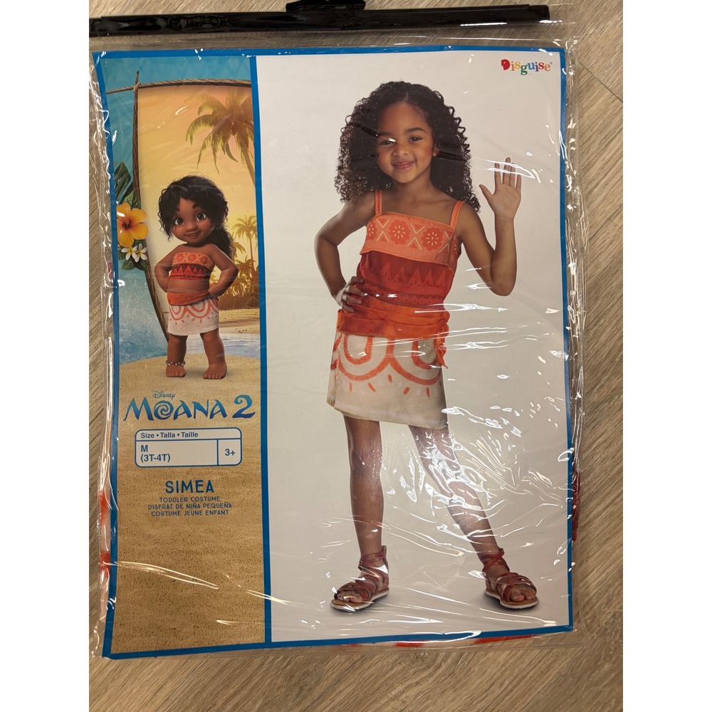 Disney Moana 2 Simea Toddler Costume Disguise Orange Dress Size 3T-4T New